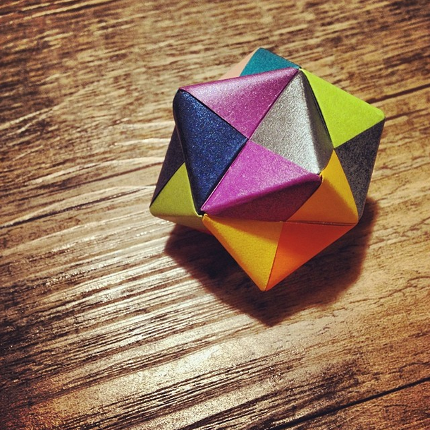 Modular Origami.  This piece is made up of Sonobe modules.