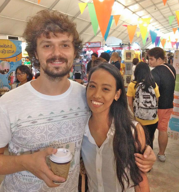 Bartek and Carissa (and coffee).  This photo was taken during the Global Pinoy Bazaar at the World Trade Center.  They came all the way from Batangas!