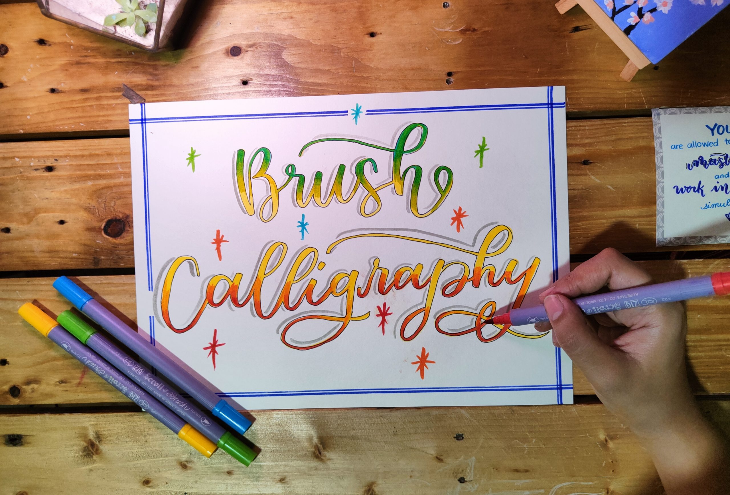 Brush Calligraphy and Embossing